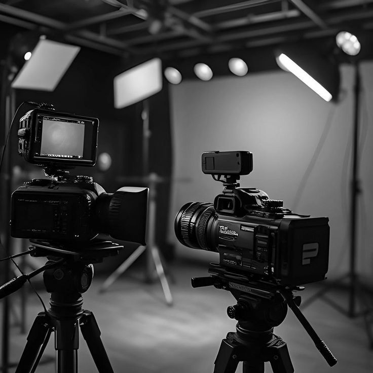Studio-Setup mit Kameras und Licht